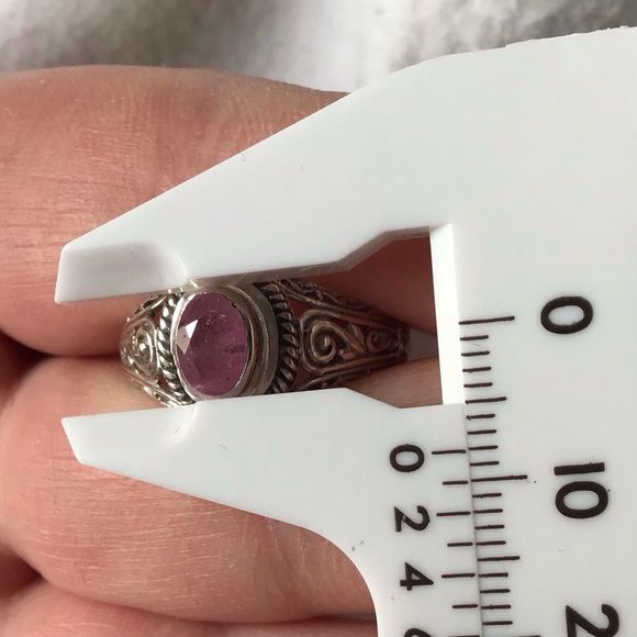 Pink Sapphire Ring in Artisan Sterling Silver - Picture 6 of 8